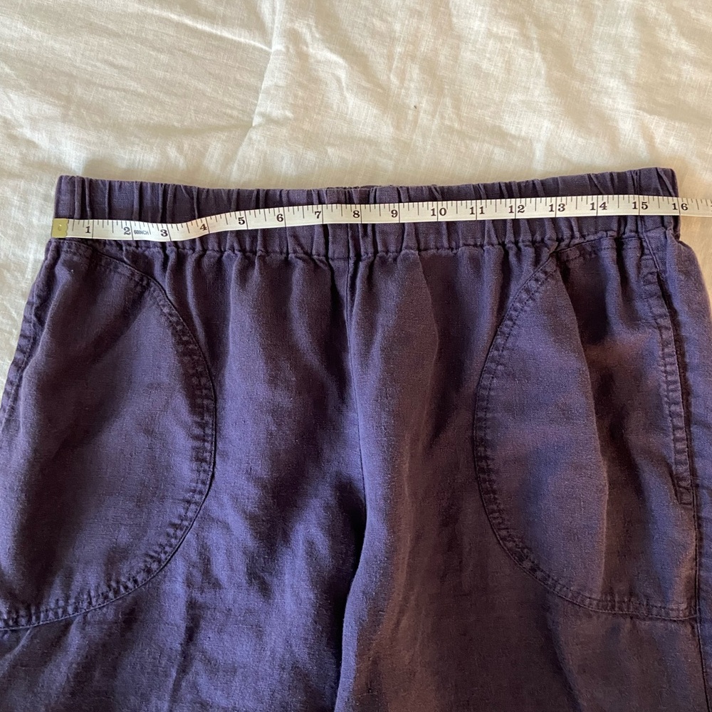Genova notPERFECTLINEN Tapered Pants in Eggplant - Picture 7 of 12